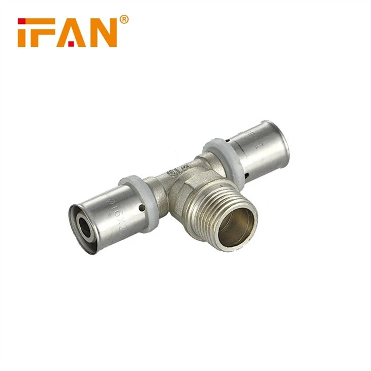 Brass Press Fitting Male Tee